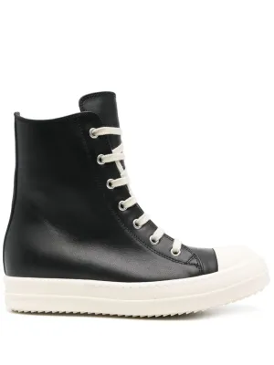 Leather high-top sneakers