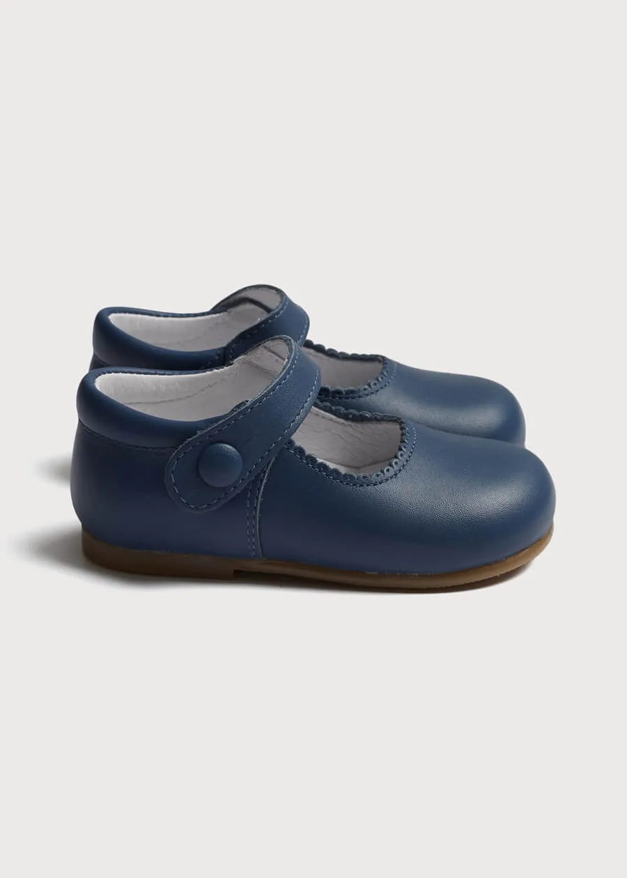 Leather Mary Jane Baby Shoes in French Blue (20-26EU)