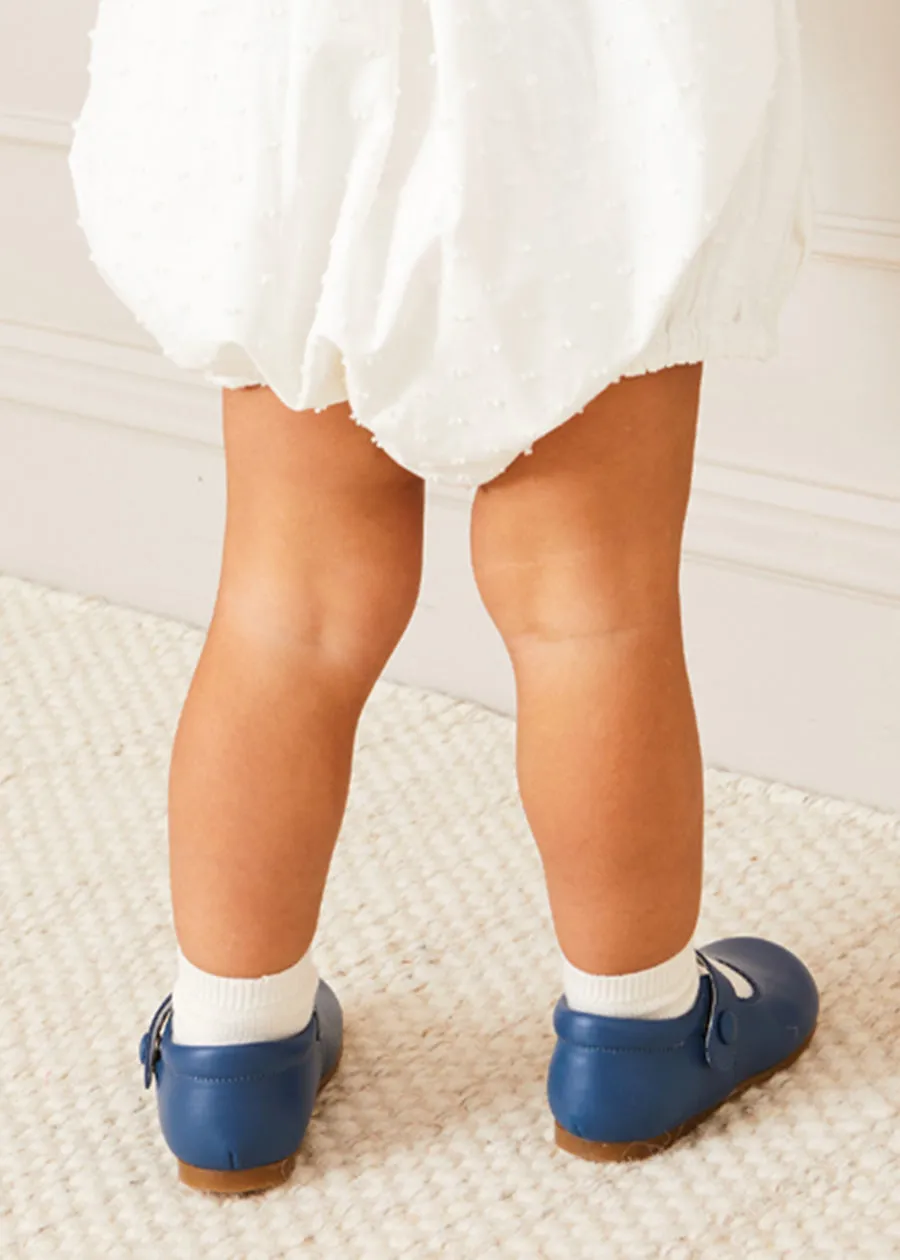 Leather Mary Jane Baby Shoes in French Blue (20-26EU)