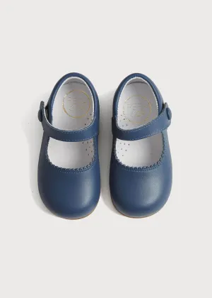 Leather Mary Jane Baby Shoes in French Blue (20-26EU)