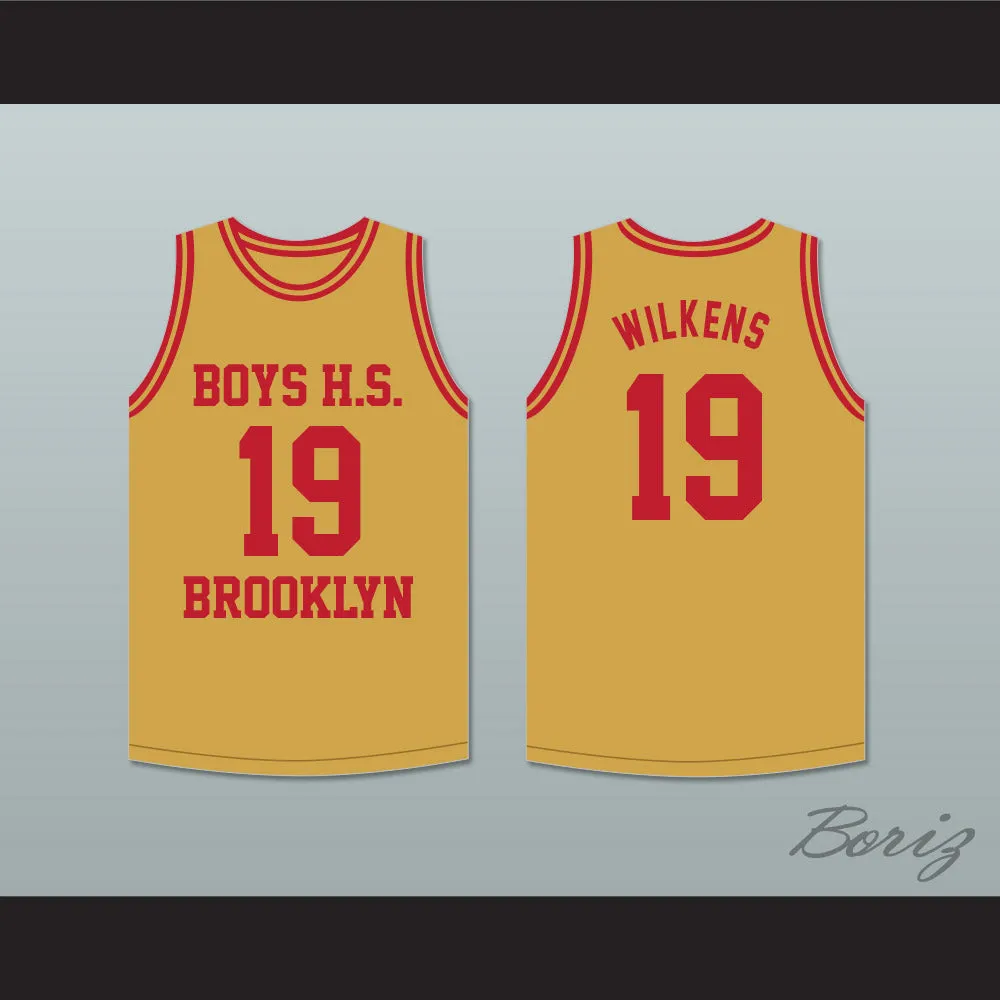 Lenny Wilkens 19 Boys High School Brooklyn Old Gold Basketball Jersey