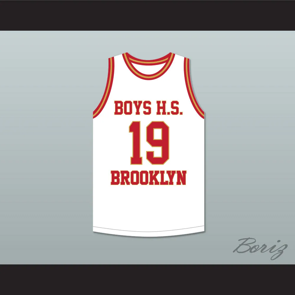 Lenny Wilkens 19 Boys High School Brooklyn White Basketball Jersey