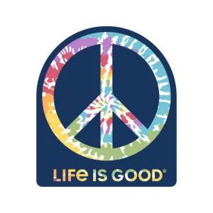 Life is Good Die Cut Tie Dye Peace
