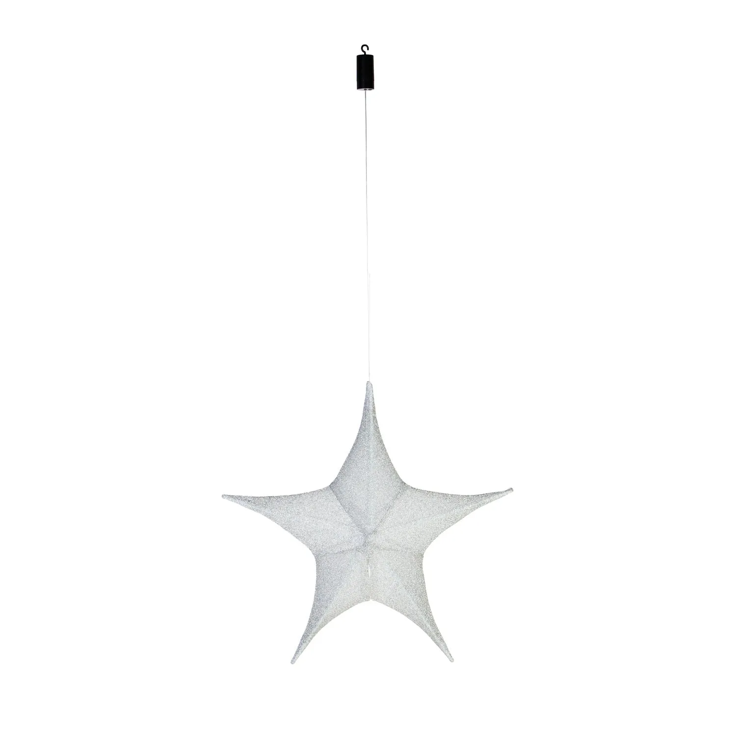 Lighted Fabric Star, Large, Silver,45st376bl