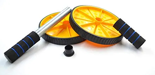LIVOX Plastic Tummy Trimmer with Double Toning Resistance Tube, Abe Roller- Men & Women Home Exercise Workout Kit (Multicolor) (Combo of 3)