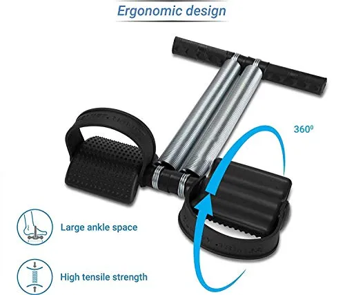 LIVOX Plastic Tummy Trimmer with Double Toning Resistance Tube, Abe Roller- Men & Women Home Exercise Workout Kit (Multicolor) (Combo of 3)