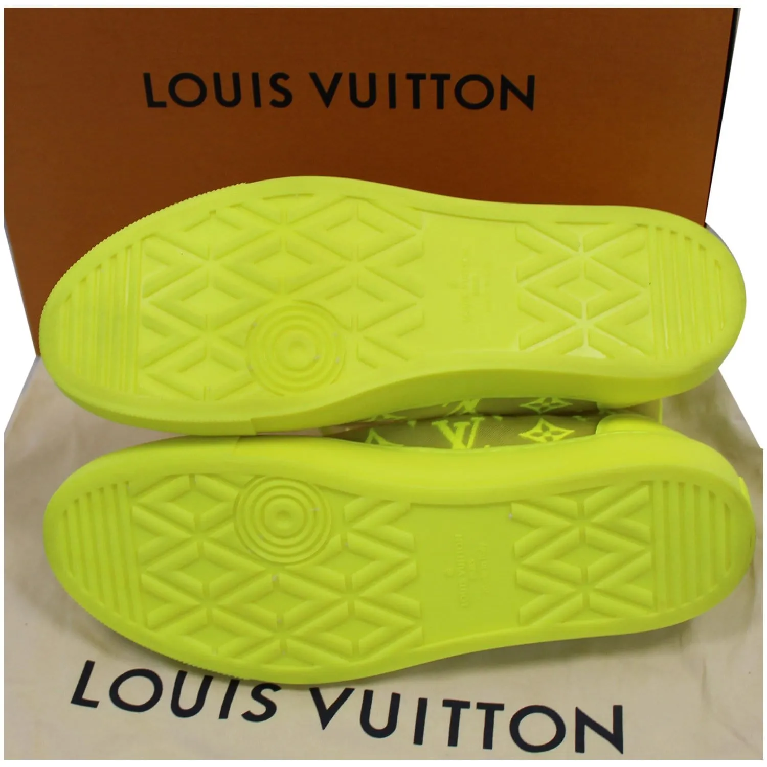 LOUIS VUITTON Tattoo Monogram High Top Sneaker Boot Yellow