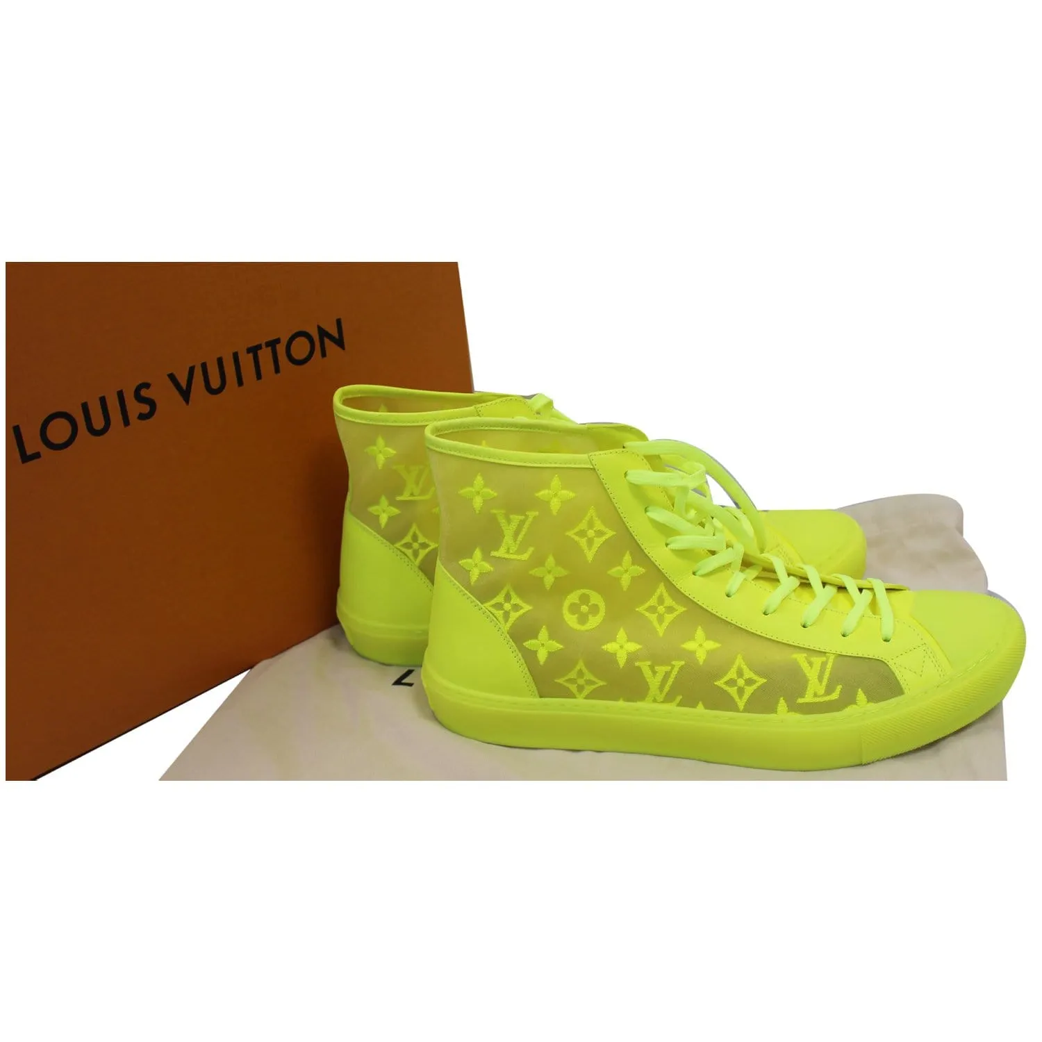 LOUIS VUITTON Tattoo Monogram High Top Sneaker Boot Yellow