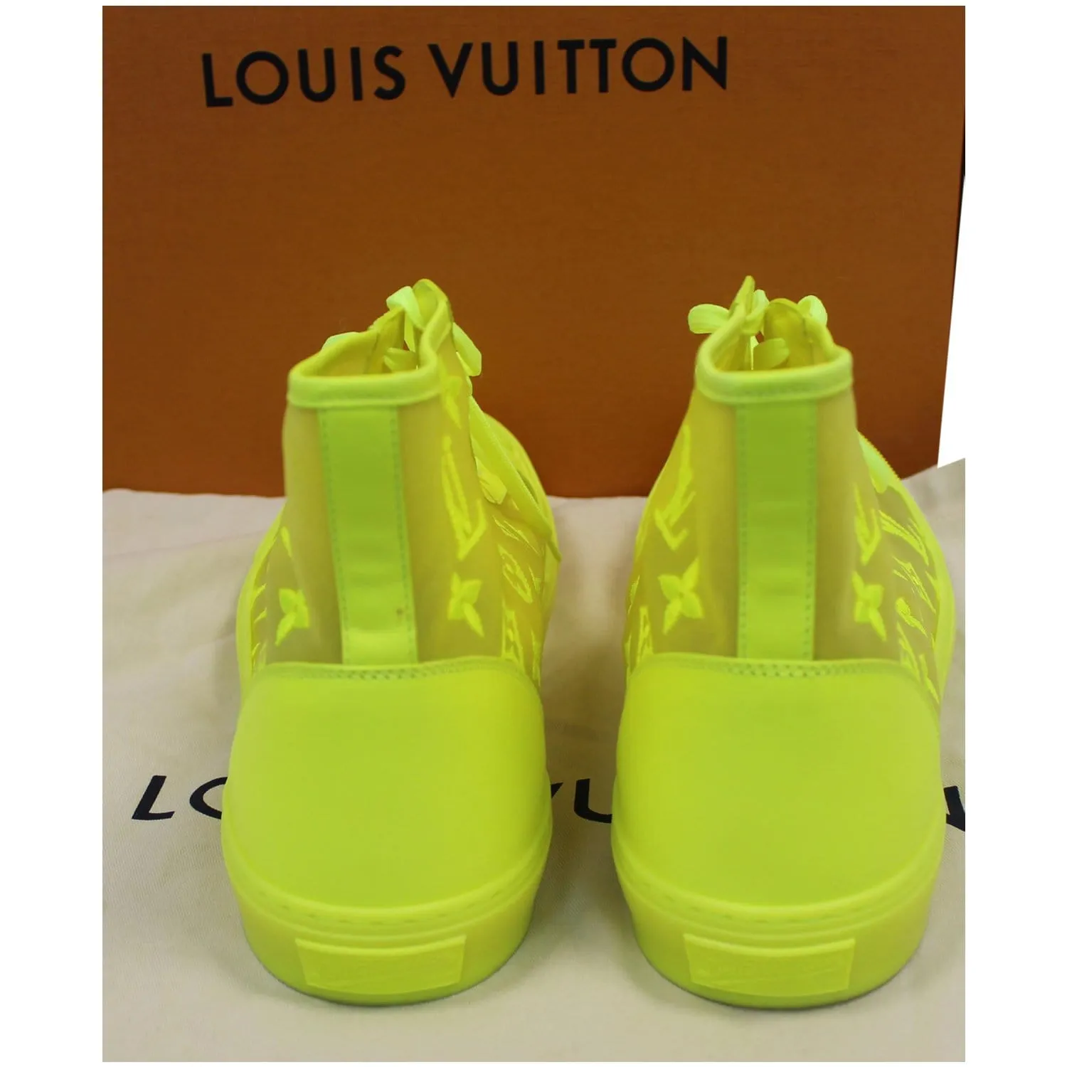 LOUIS VUITTON Tattoo Monogram High Top Sneaker Boot Yellow