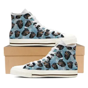 Loyal Rotties Mens High Top Shoe (White)