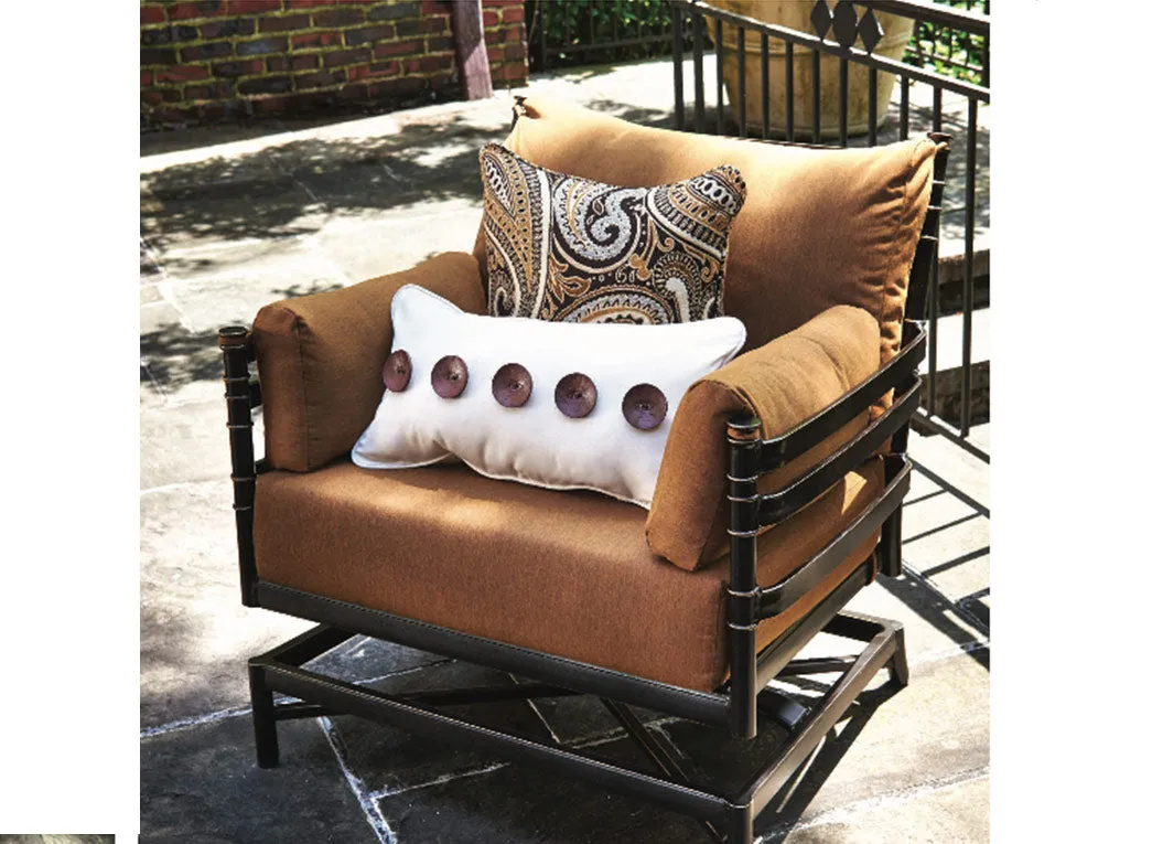 Lumbar With Wooden Buttons Outdoor Pillow