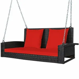 Luxury Outdoor Garden Porch Patio Wicker Bench Swing