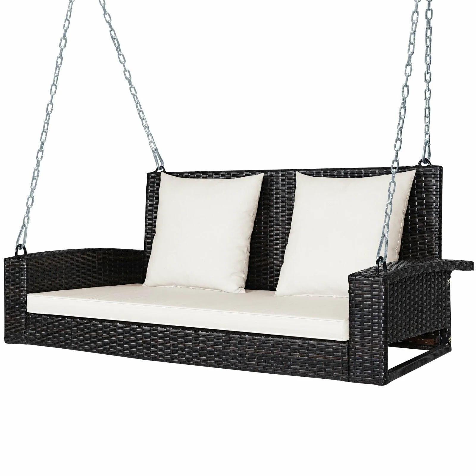 Luxury Outdoor Garden Porch Patio Wicker Bench Swing