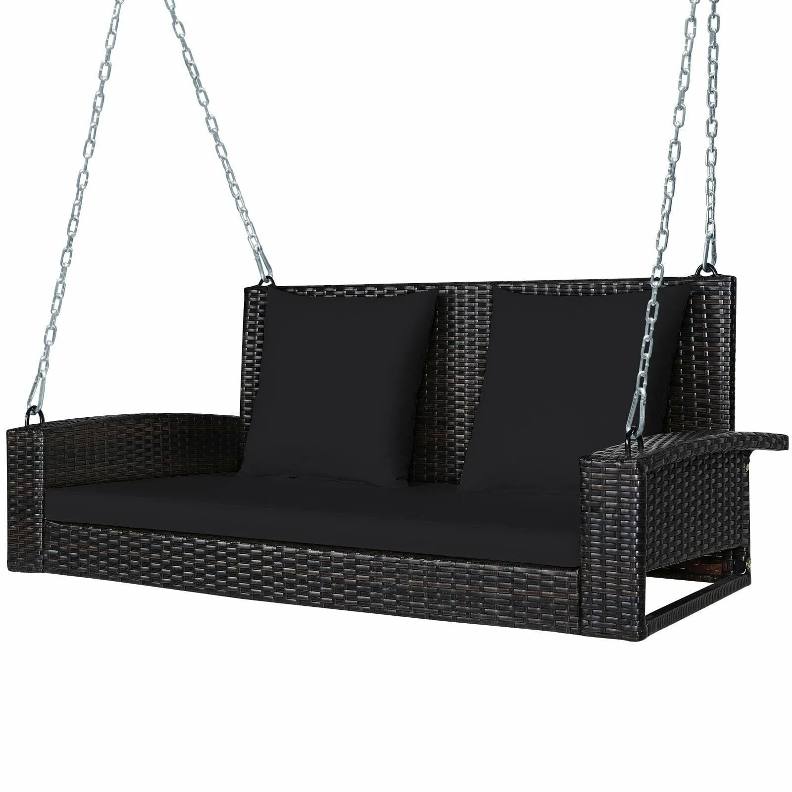Luxury Outdoor Garden Porch Patio Wicker Bench Swing