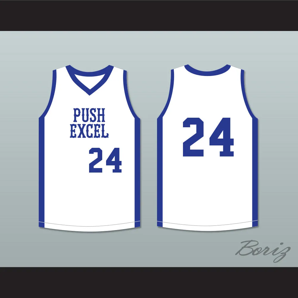 Mark Aguirre 24 Push Excel Pro Basketball Classic White Basketball Jersey 1985 Charity Event