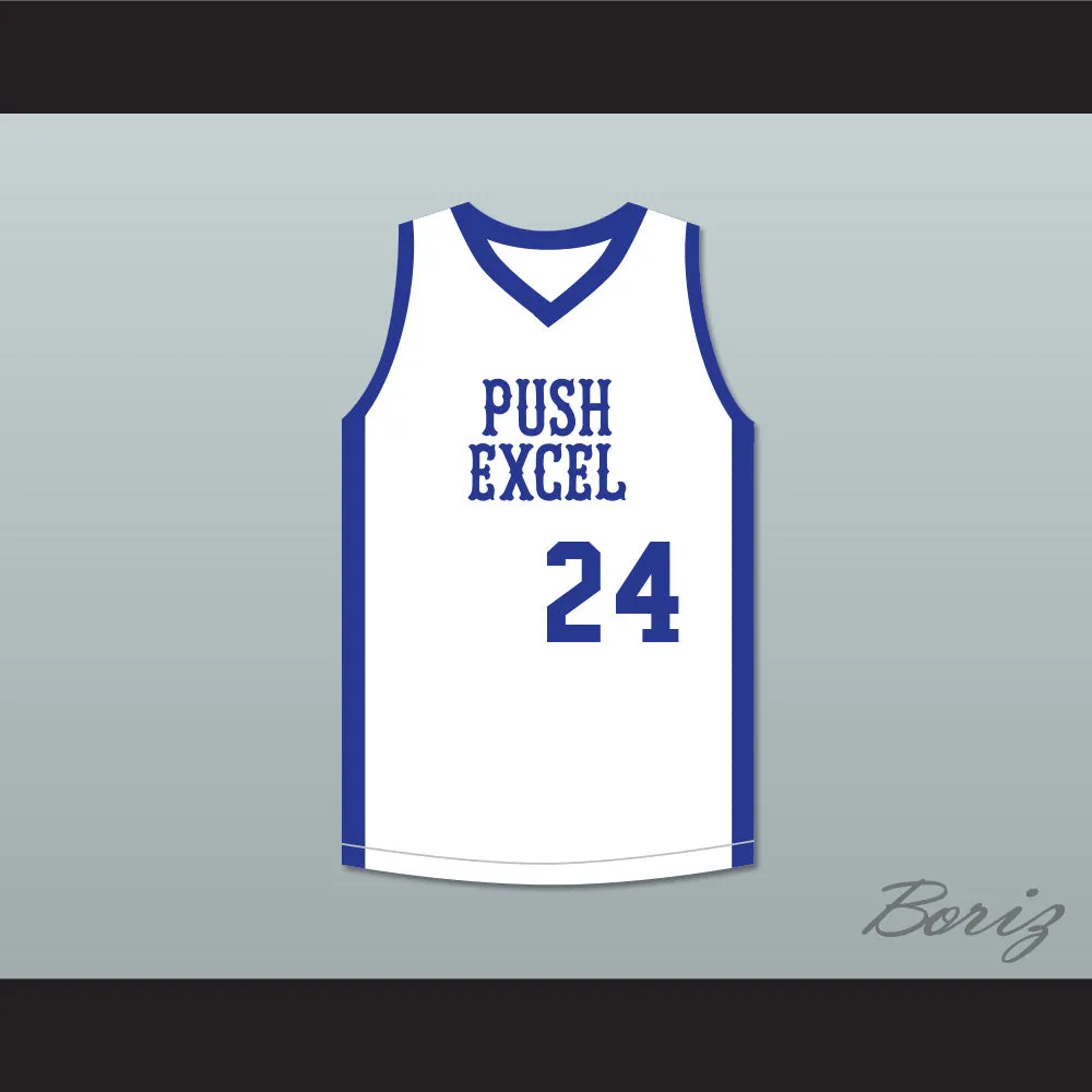 Mark Aguirre 24 Push Excel Pro Basketball Classic White Basketball Jersey 1985 Charity Event