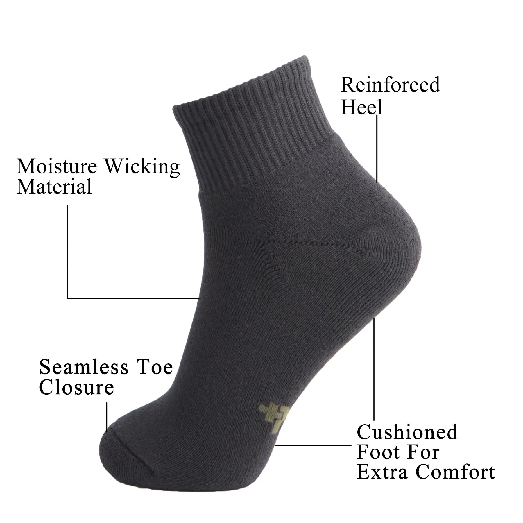 MD Ultra Comfort Bamboo Ankle Socks Cushioned (2 Pairs)