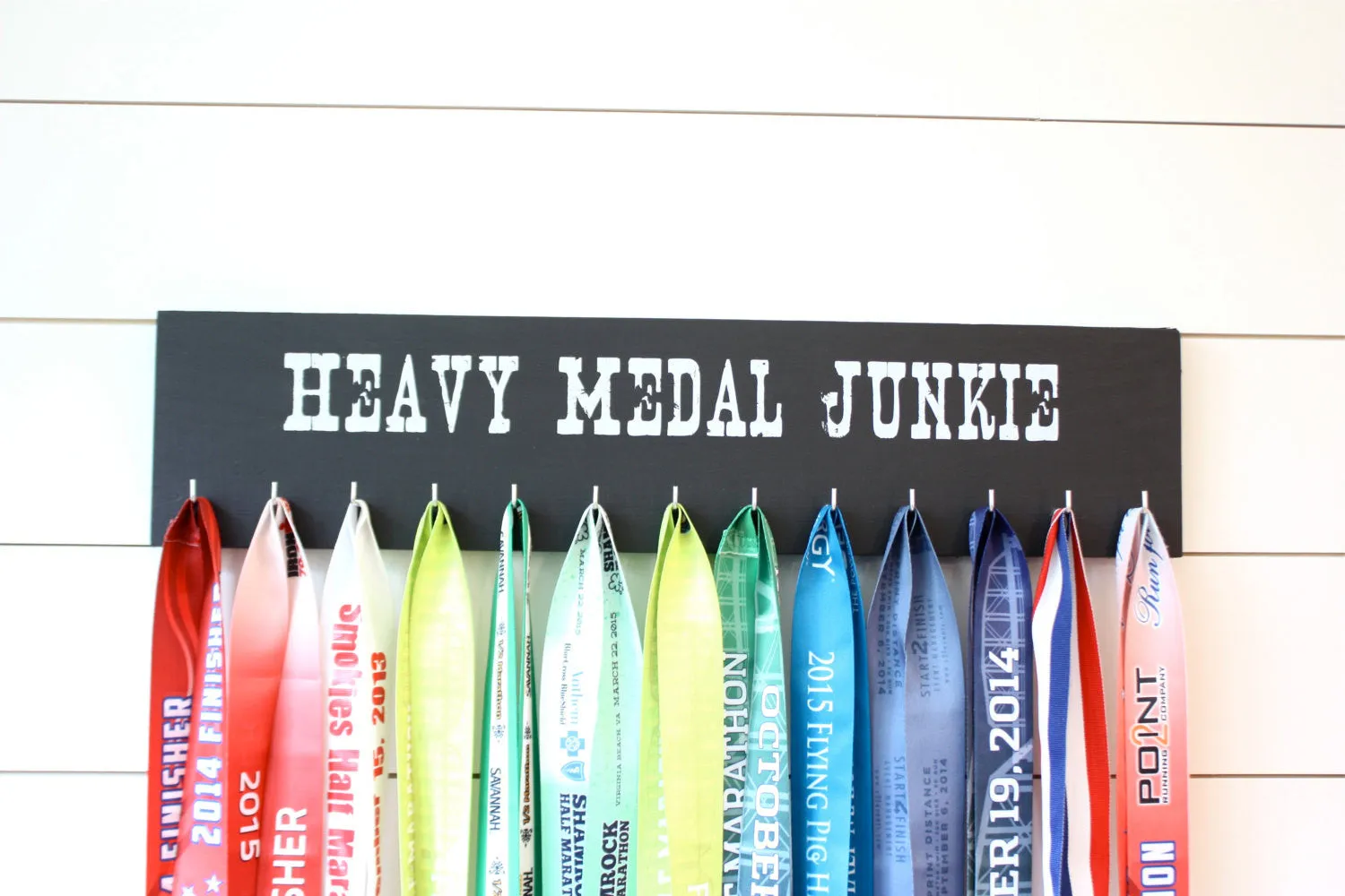 Medal Holder - Heavy Medal Junkie - Large - Running / Race Bling / Traithlon / Obstacle Race