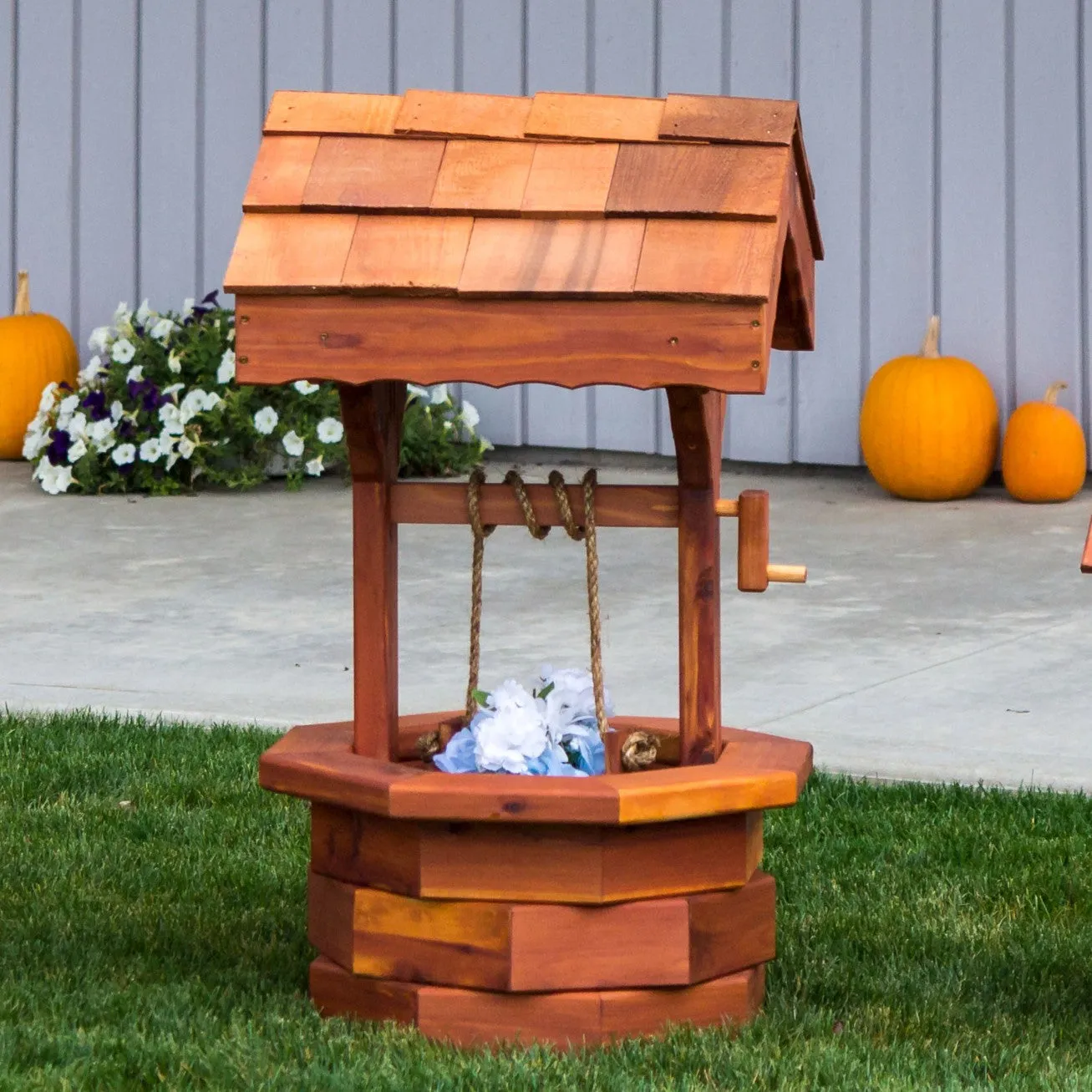Medium Amish Made Cedar Wishing Well