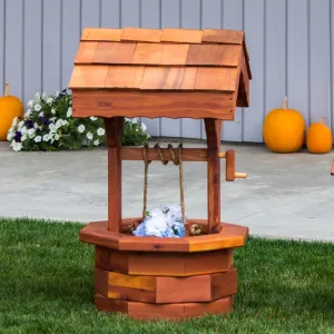 Medium Amish Made Cedar Wishing Well