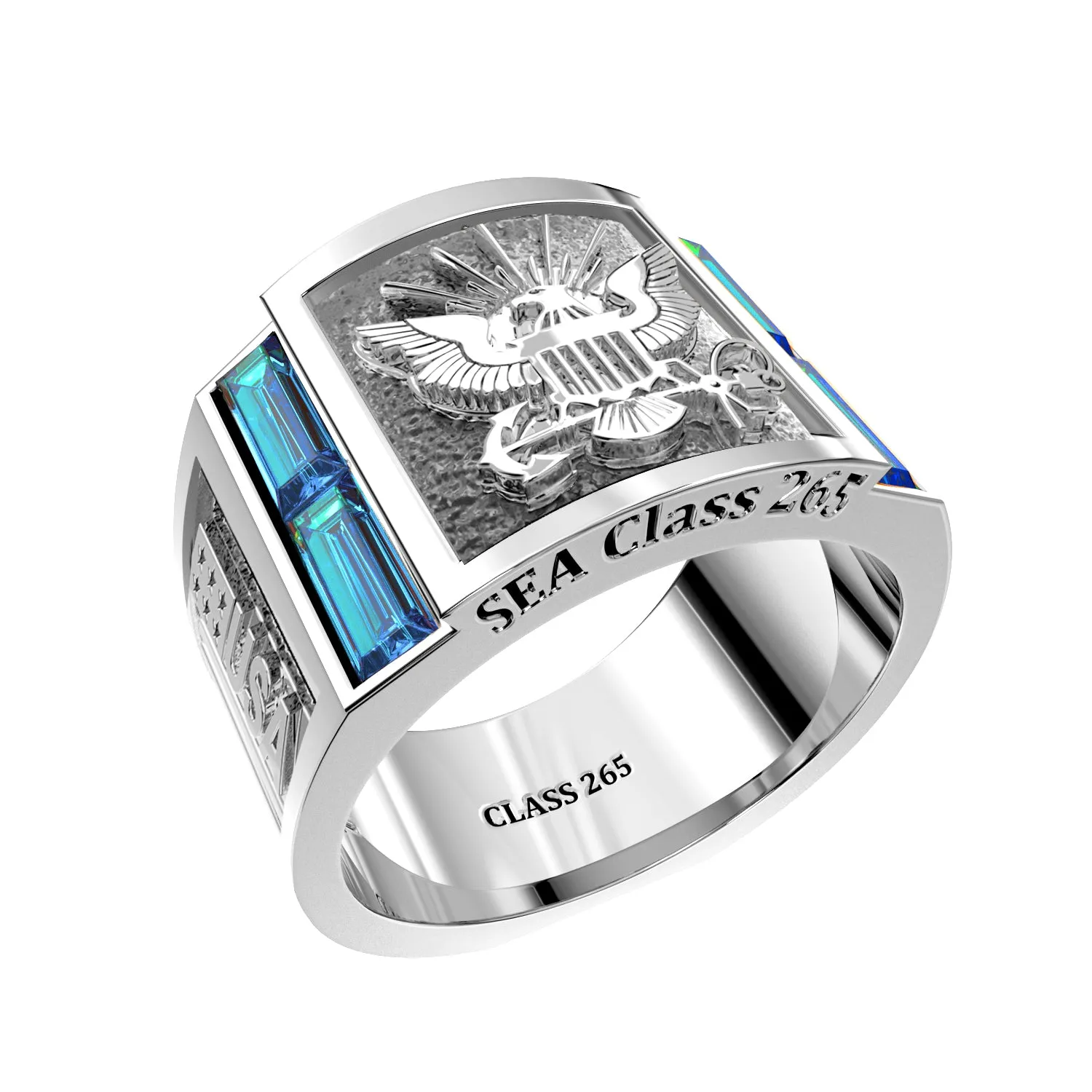 Men's or Ladies Customizable US Navy Senior Enlisted Academy Statement Class Ring CPO1893