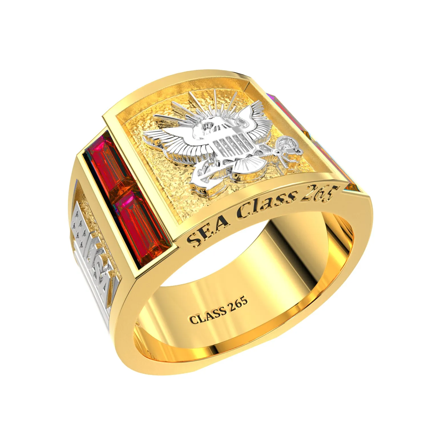 Men's or Ladies Customizable US Navy Senior Enlisted Academy Statement Class Ring CPO1893