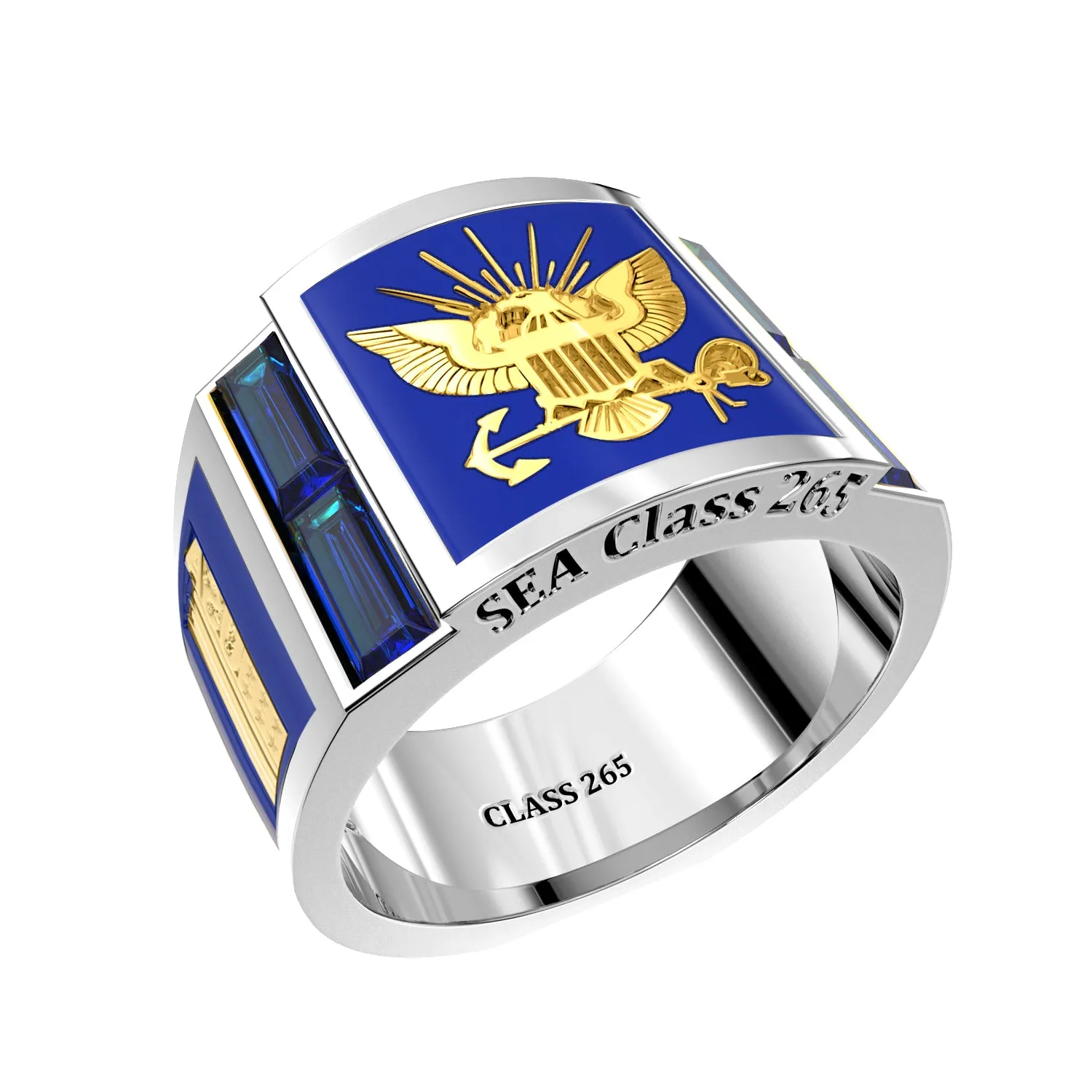 Men's or Ladies Customizable US Navy Senior Enlisted Academy Statement Class Ring CPO1893