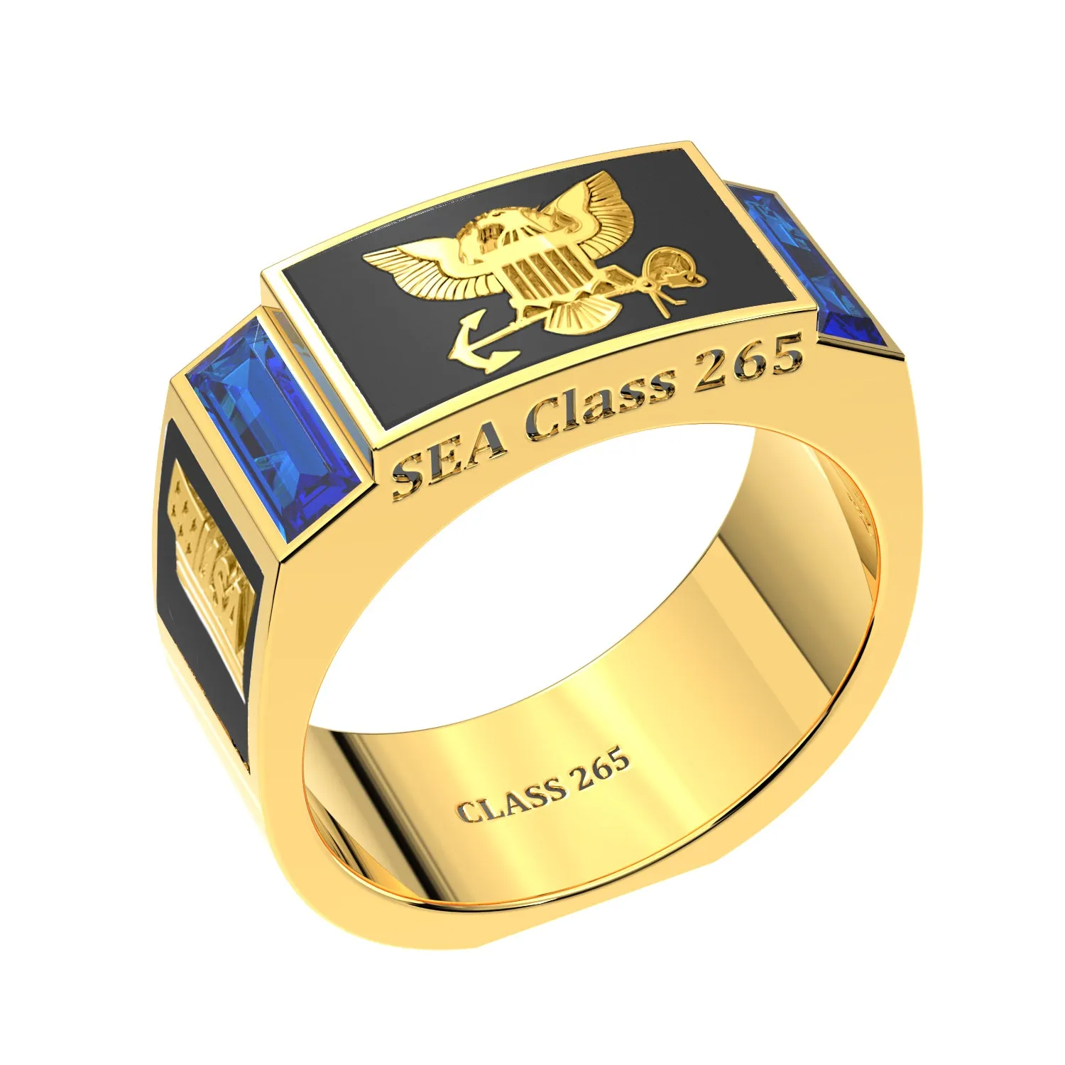 Men's or Ladies Customizable US Navy Senior Enlisted Academy Statement Class Ring CPO1893