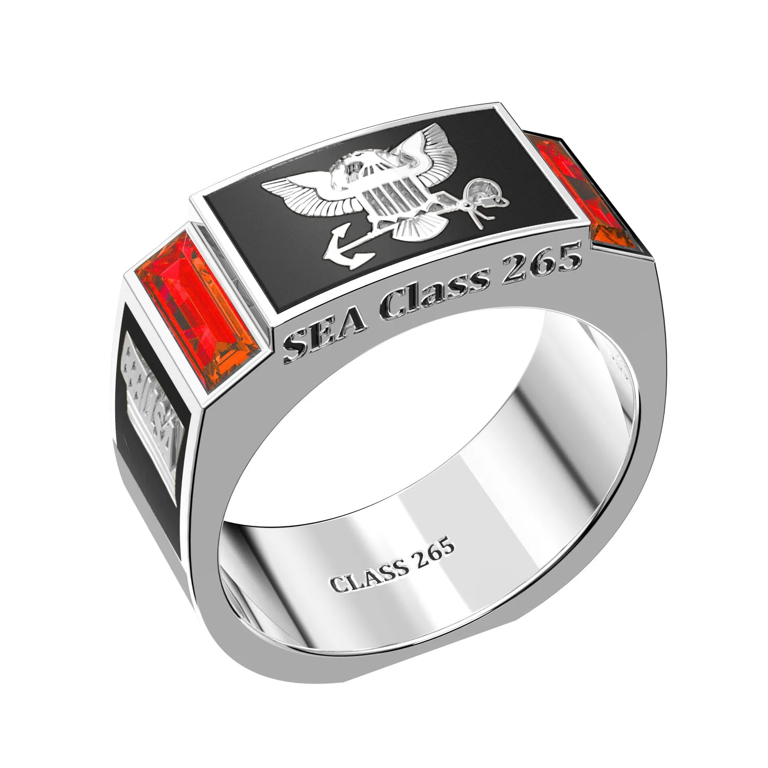 Men's or Ladies Customizable US Navy Senior Enlisted Academy Statement Class Ring CPO1893
