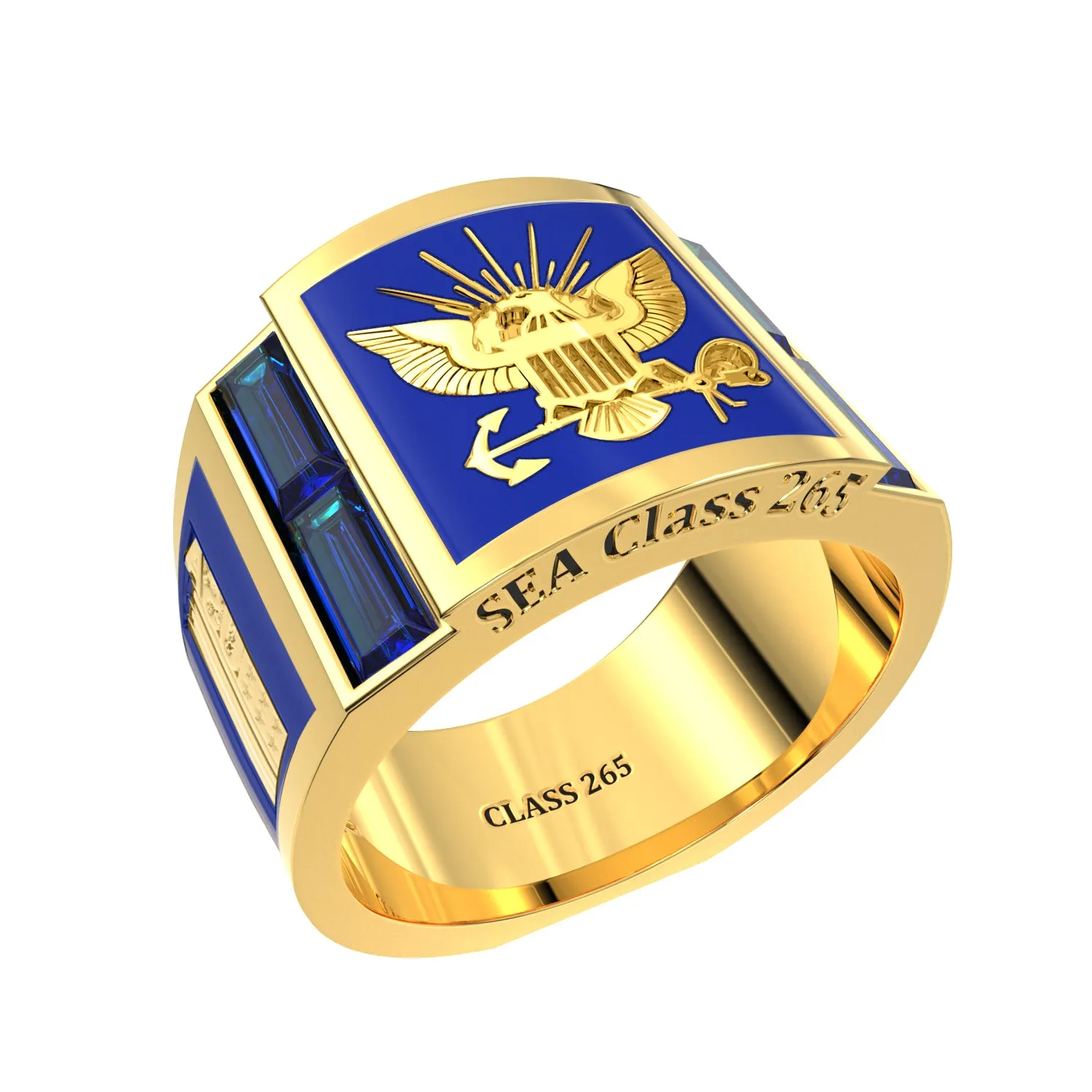 Men's or Ladies Customizable US Navy Senior Enlisted Academy Statement Class Ring CPO1893