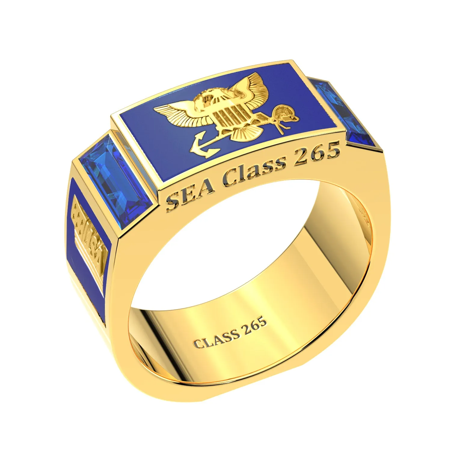 Men's or Ladies Customizable US Navy Senior Enlisted Academy Statement Class Ring CPO1893