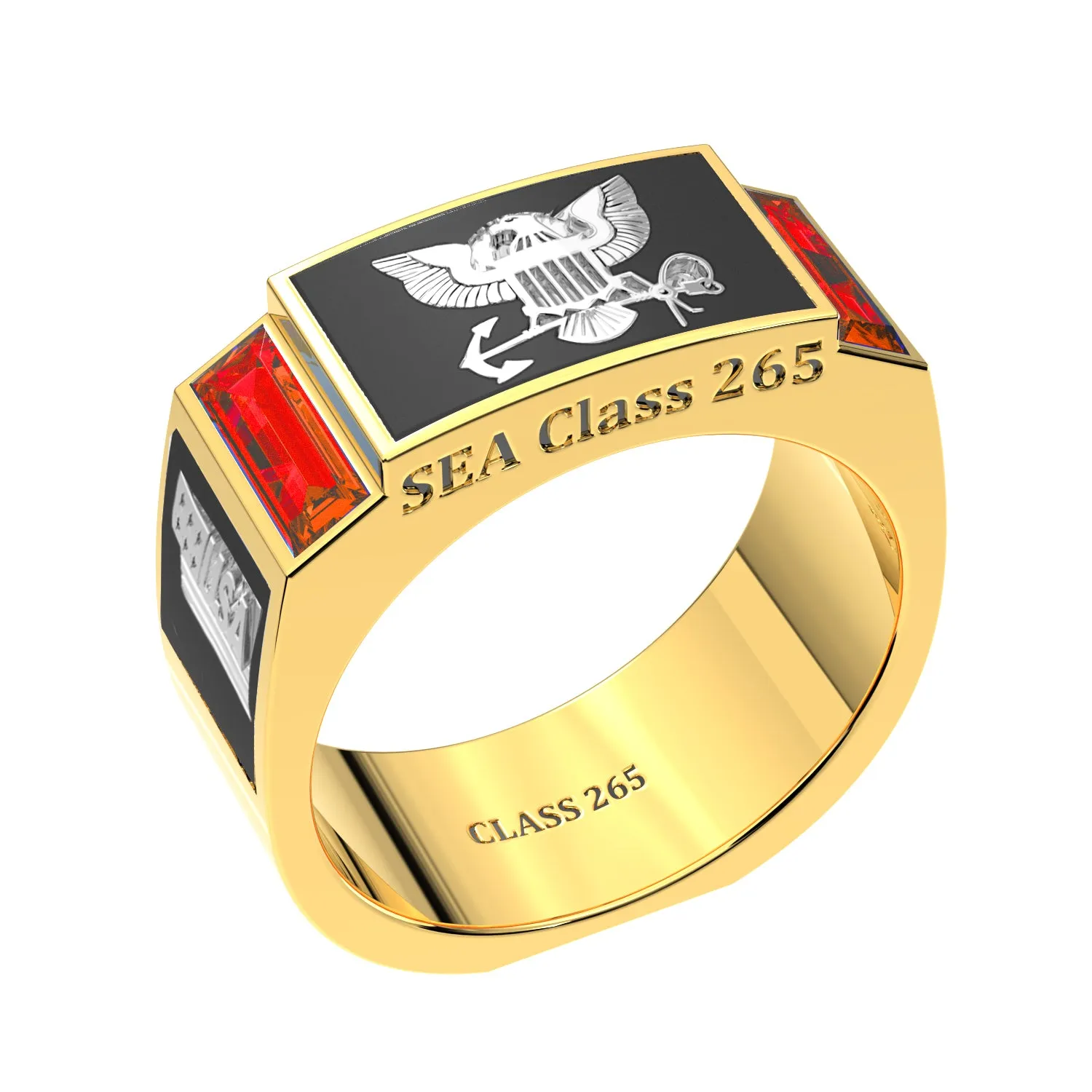 Men's or Ladies Customizable US Navy Senior Enlisted Academy Statement Class Ring CPO1893