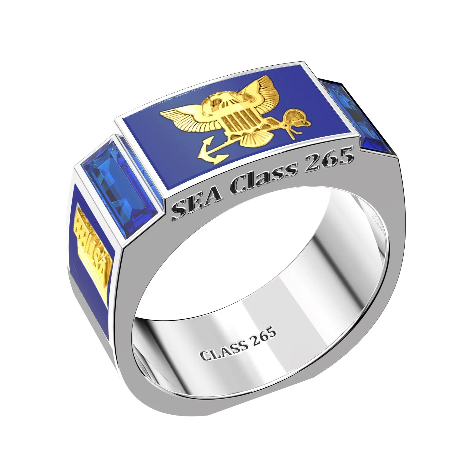 Men's or Ladies Customizable US Navy Senior Enlisted Academy Statement Class Ring CPO1893