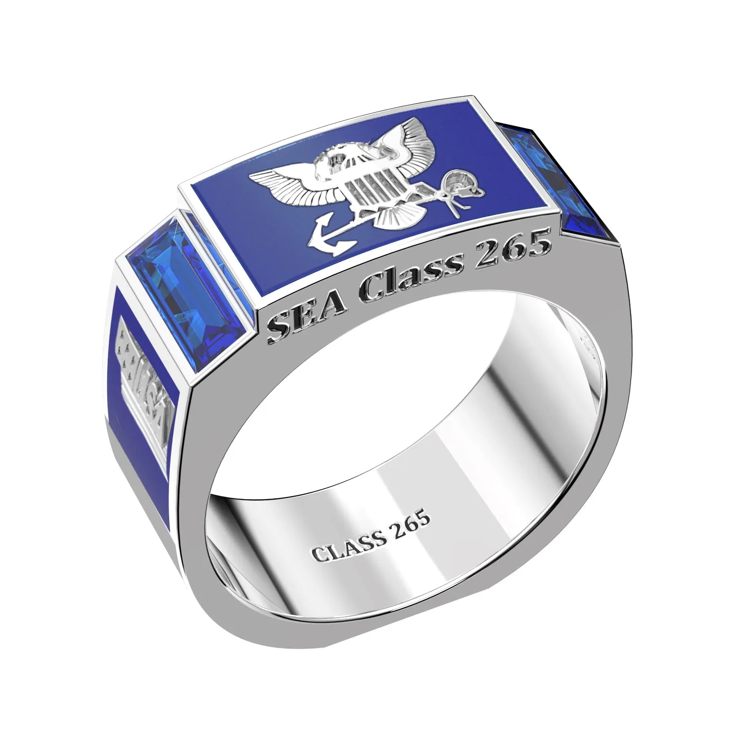 Men's or Ladies Customizable US Navy Senior Enlisted Academy Statement Class Ring CPO1893