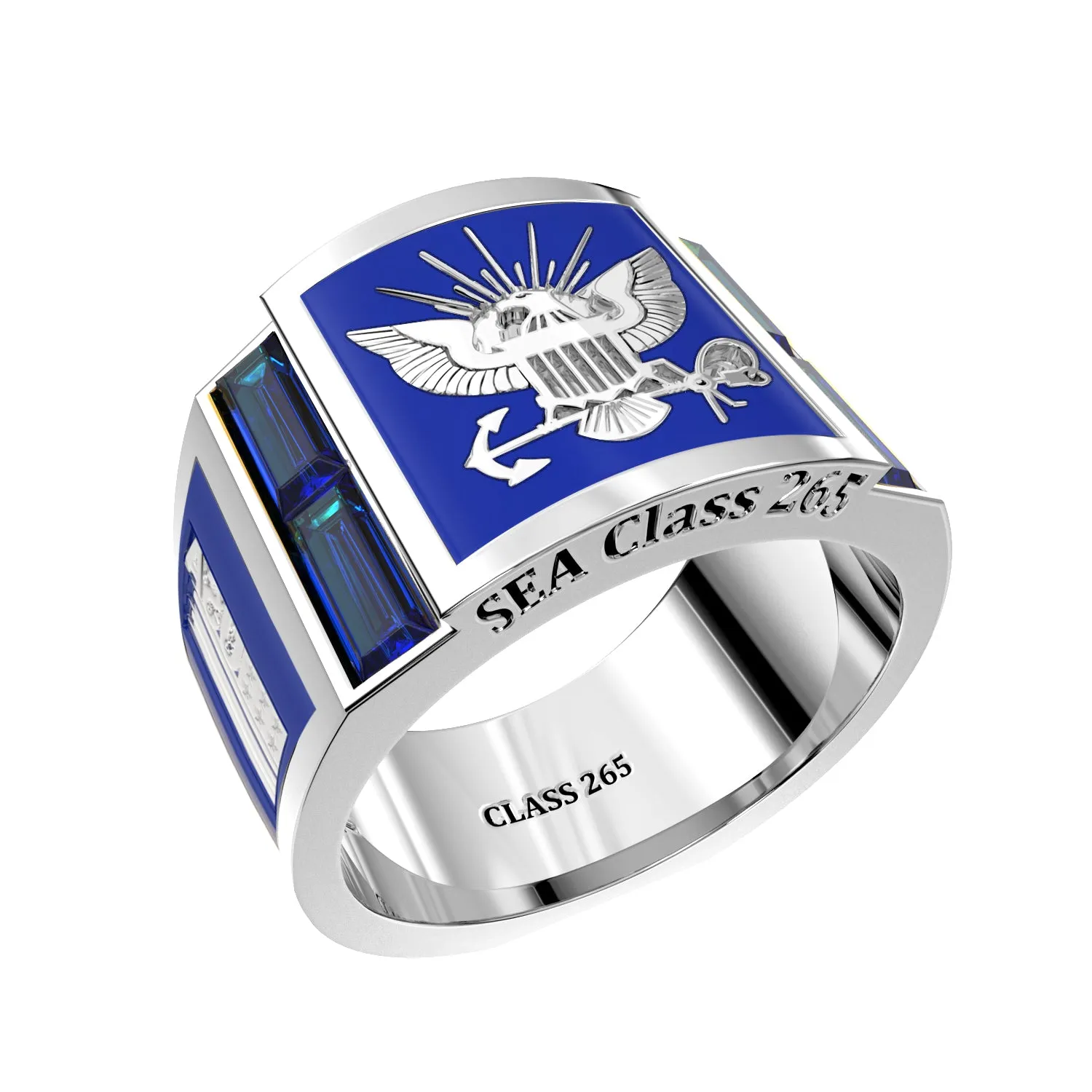 Men's or Ladies Customizable US Navy Senior Enlisted Academy Statement Class Ring CPO1893