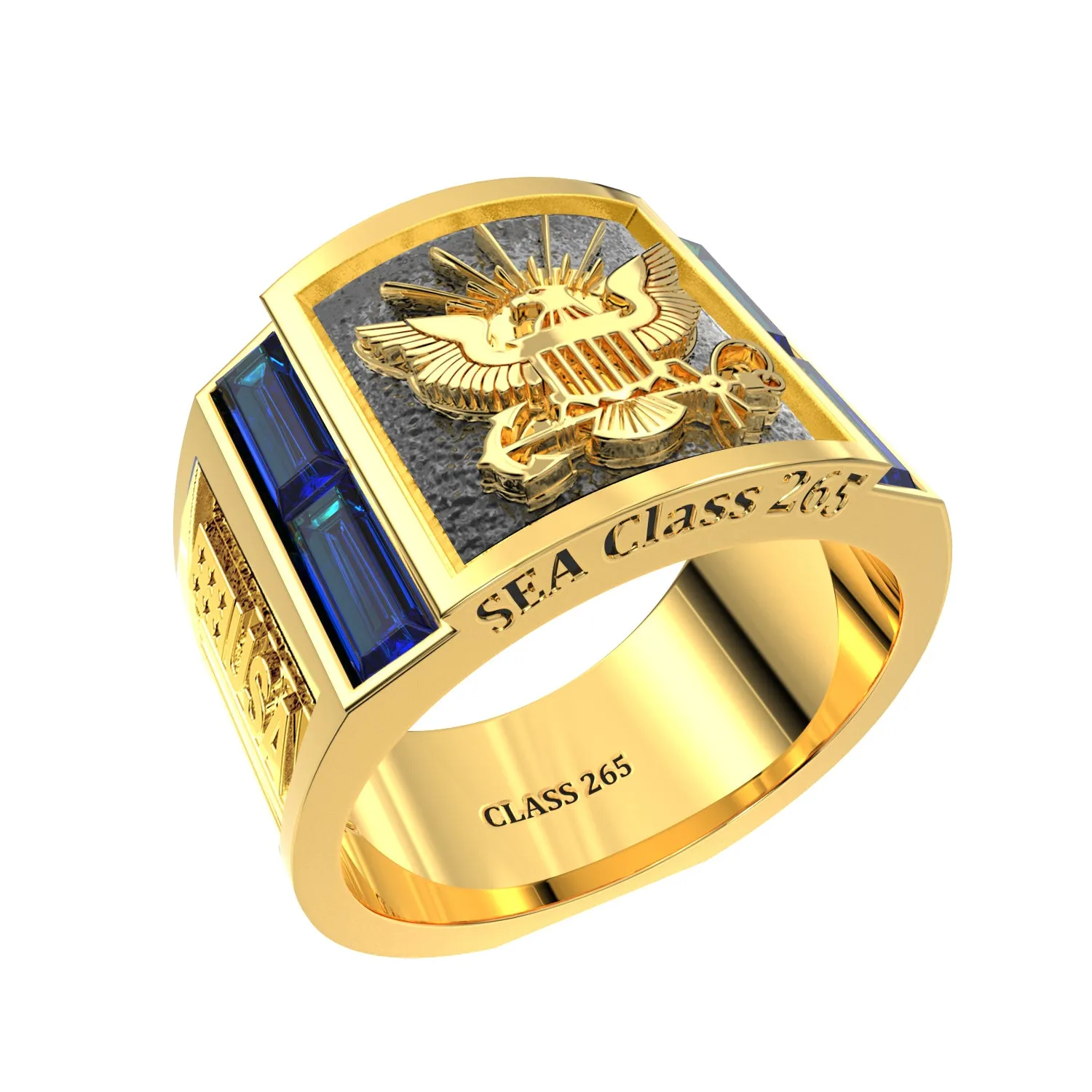 Men's or Ladies Customizable US Navy Senior Enlisted Academy Statement Class Ring CPO1893