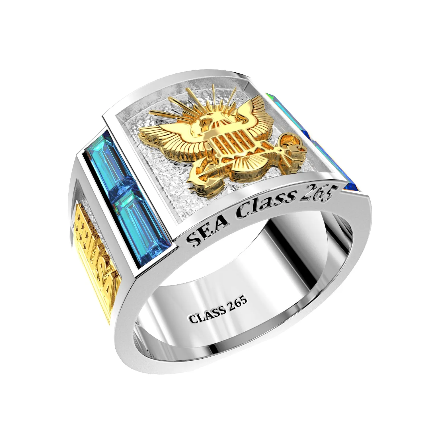 Men's or Ladies Customizable US Navy Senior Enlisted Academy Statement Class Ring CPO1893
