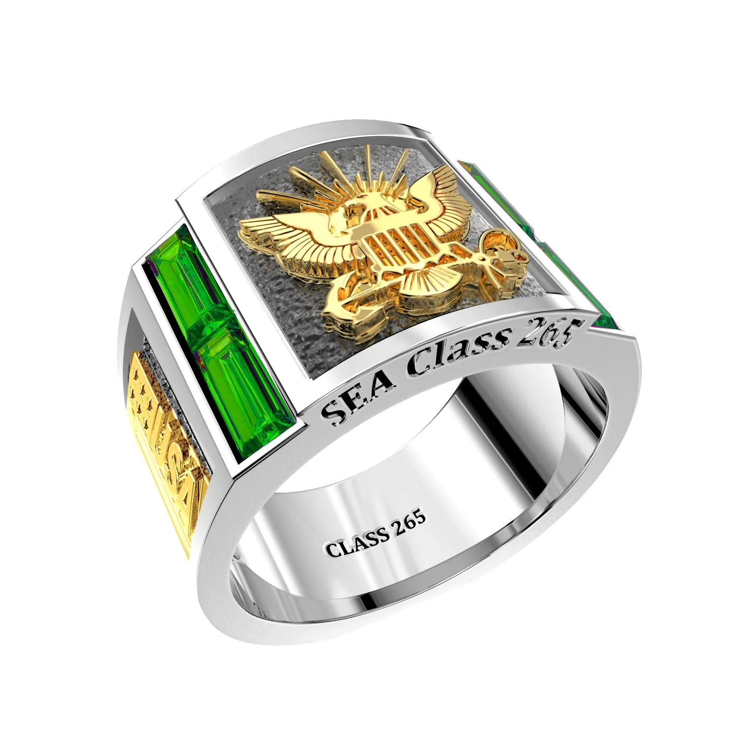 Men's or Ladies Customizable US Navy Senior Enlisted Academy Statement Class Ring CPO1893