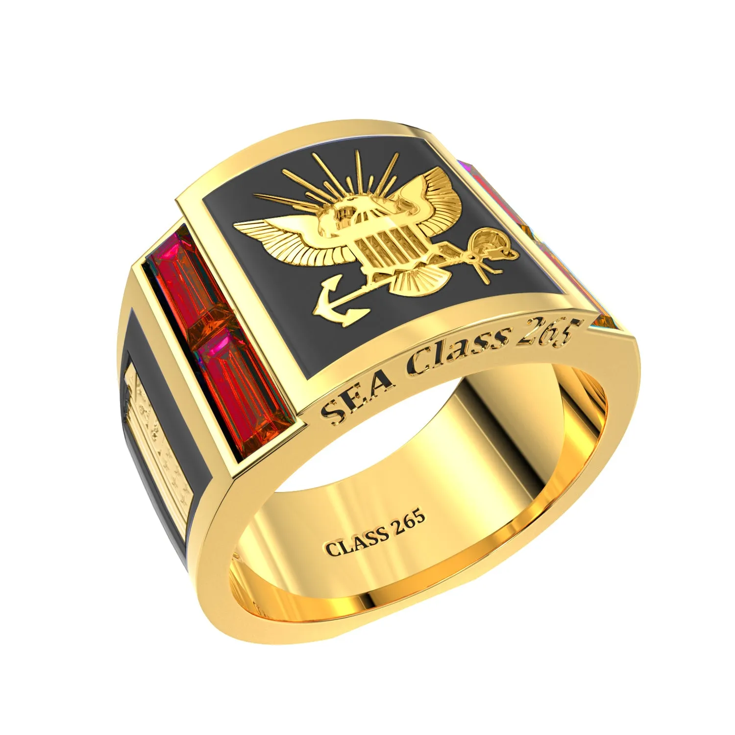 Men's or Ladies Customizable US Navy Senior Enlisted Academy Statement Class Ring CPO1893