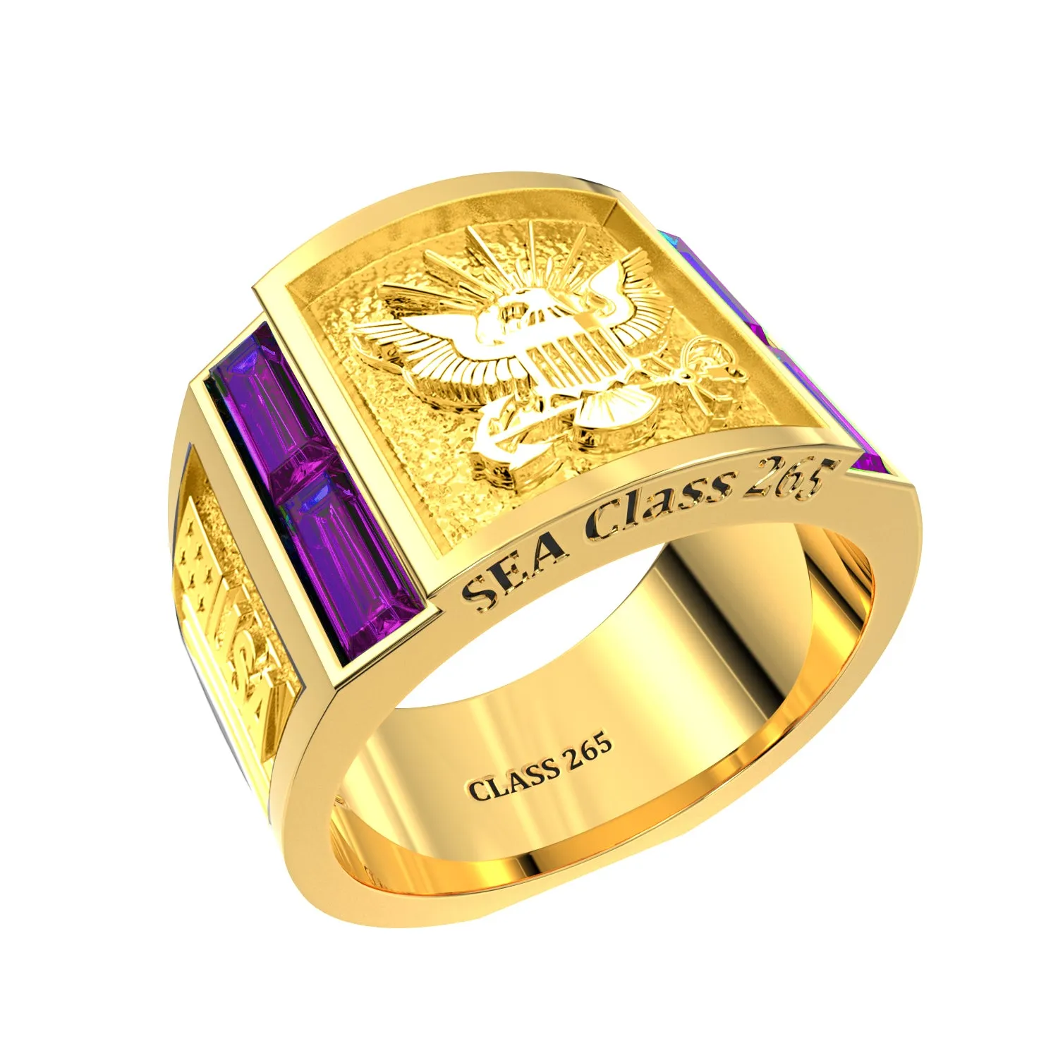 Men's or Ladies Customizable US Navy Senior Enlisted Academy Statement Class Ring CPO1893