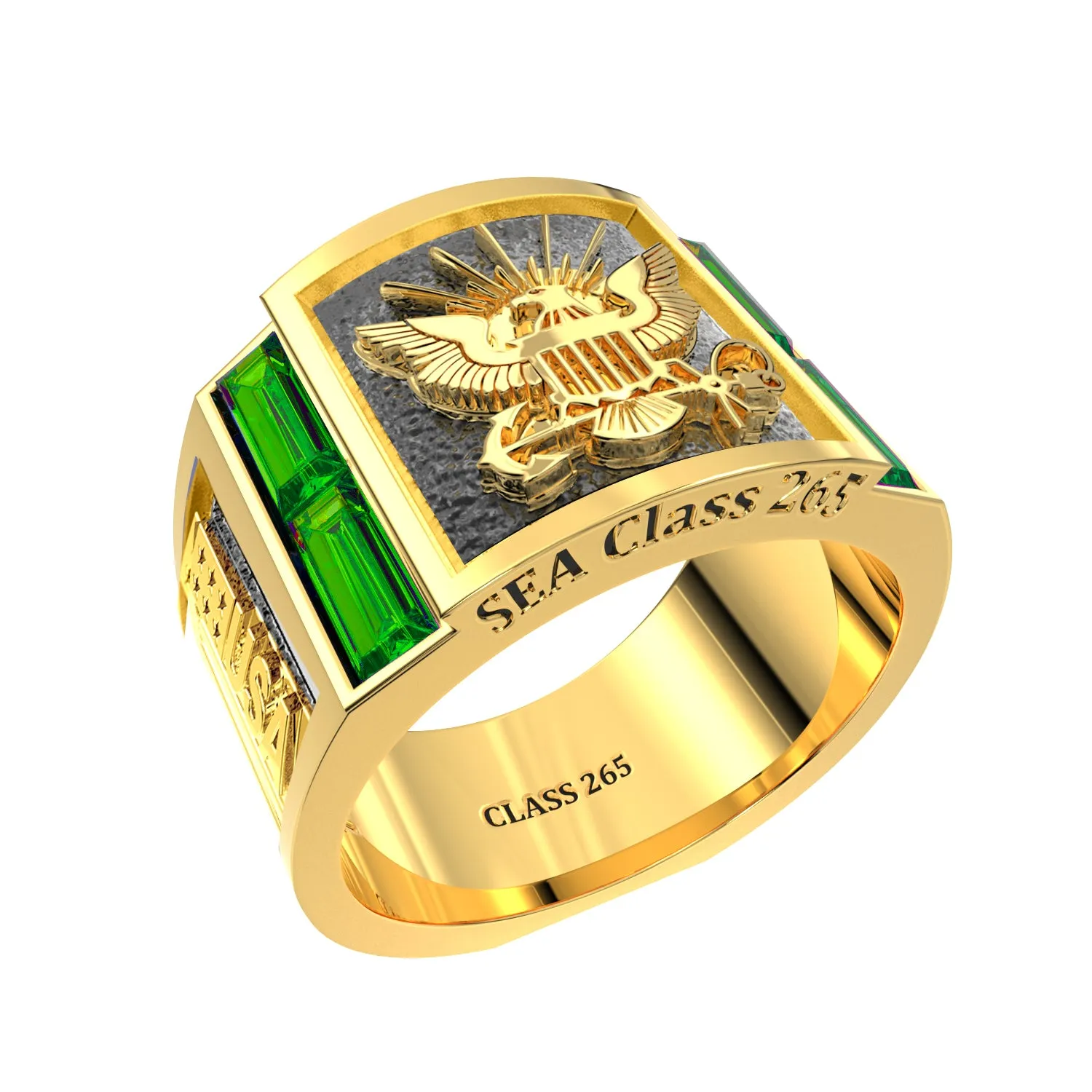 Men's or Ladies Customizable US Navy Senior Enlisted Academy Statement Class Ring CPO1893