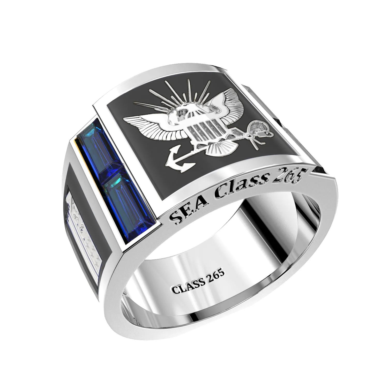 Men's or Ladies Customizable US Navy Senior Enlisted Academy Statement Class Ring CPO1893