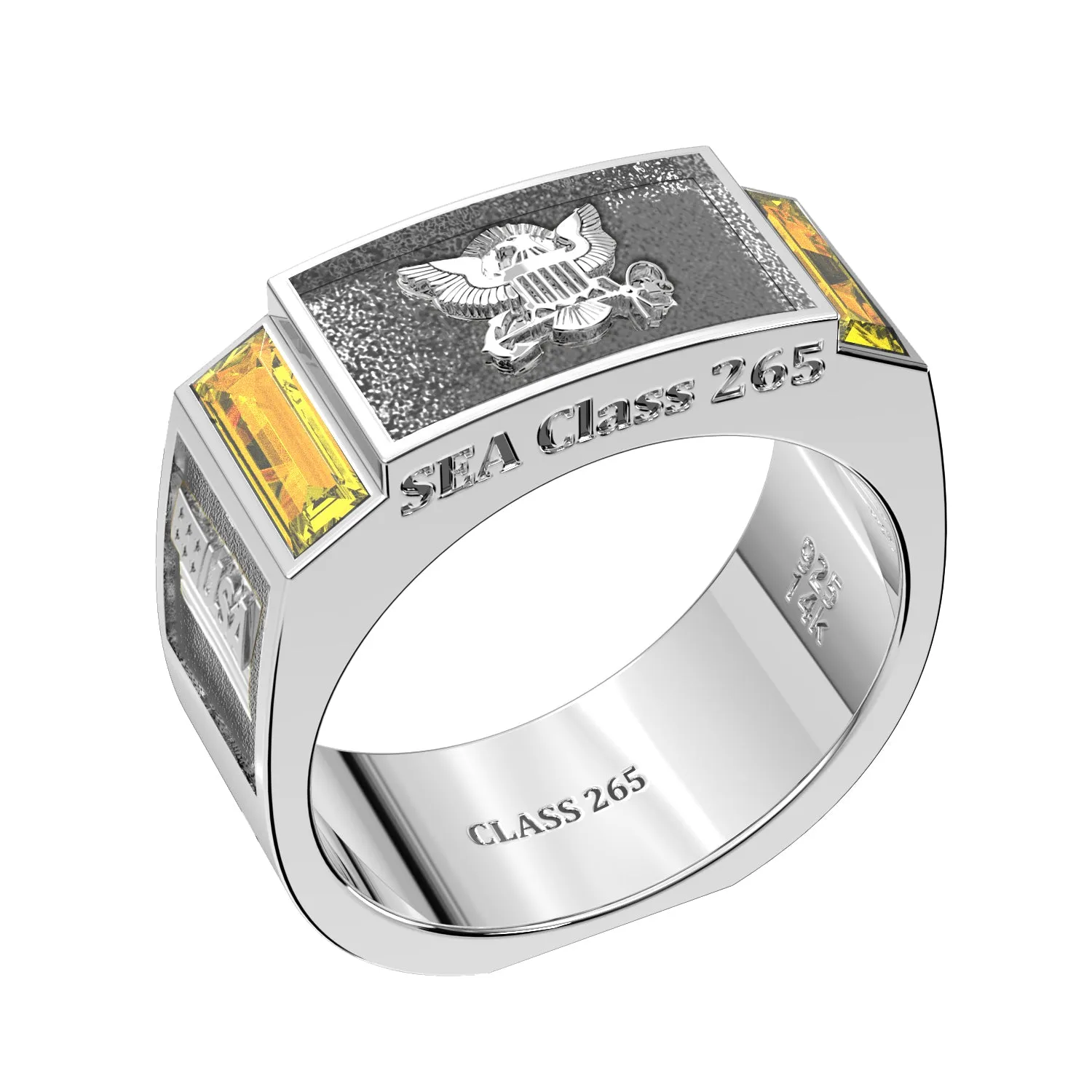 Men's or Ladies Customizable US Navy Senior Enlisted Academy Statement Class Ring CPO1893