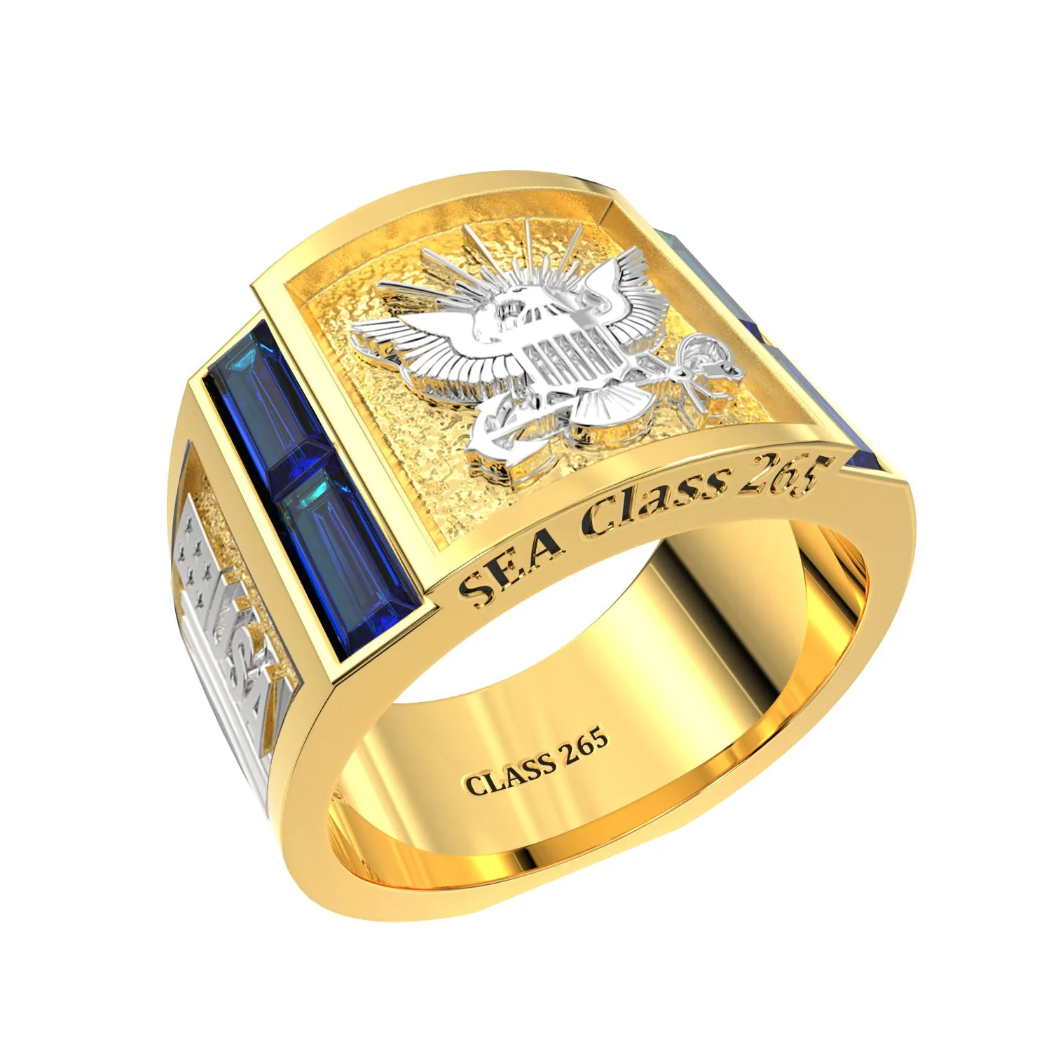 Men's or Ladies Customizable US Navy Senior Enlisted Academy Statement Class Ring CPO1893