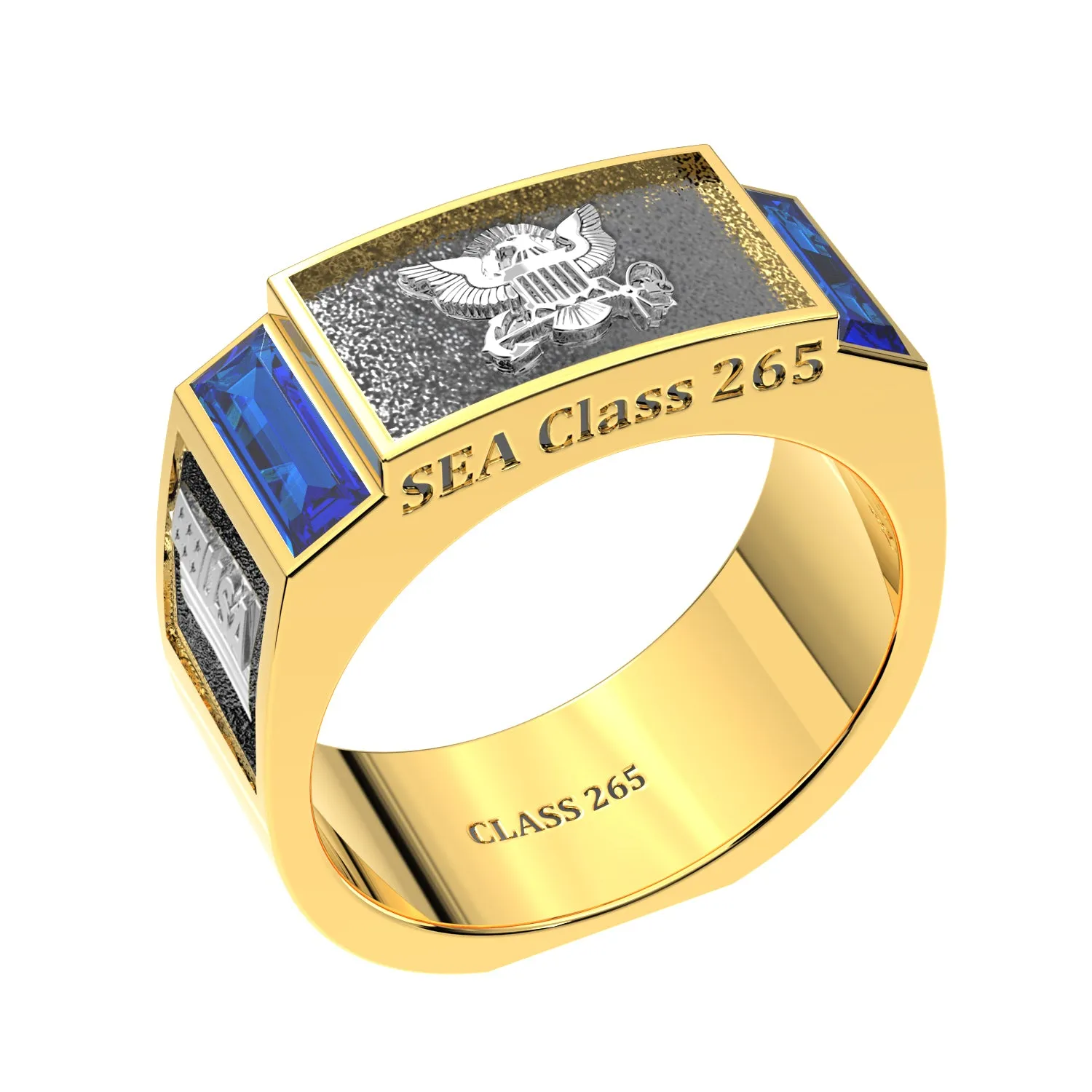 Men's or Ladies Customizable US Navy Senior Enlisted Academy Statement Class Ring CPO1893