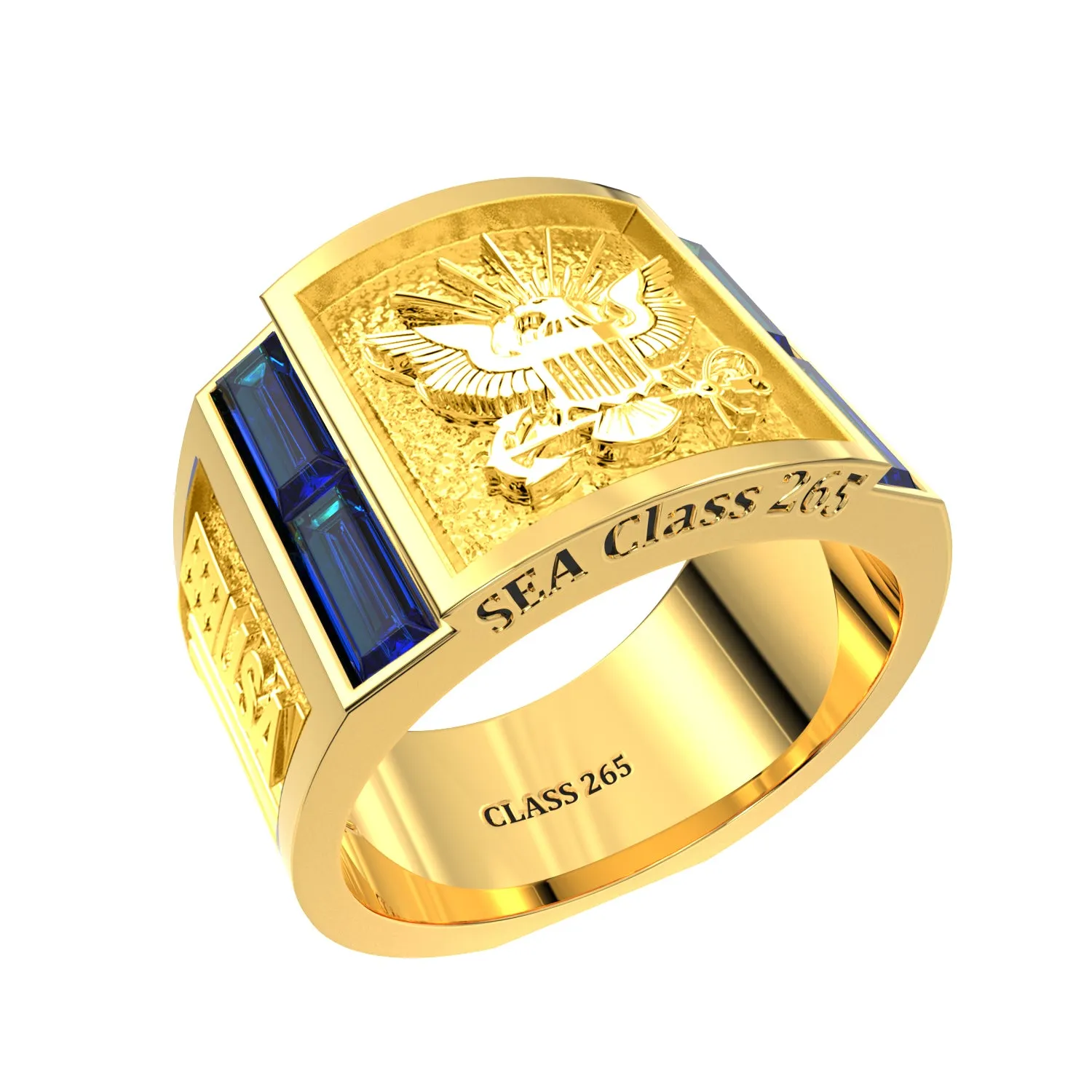 Men's or Ladies Customizable US Navy Senior Enlisted Academy Statement Class Ring CPO1893