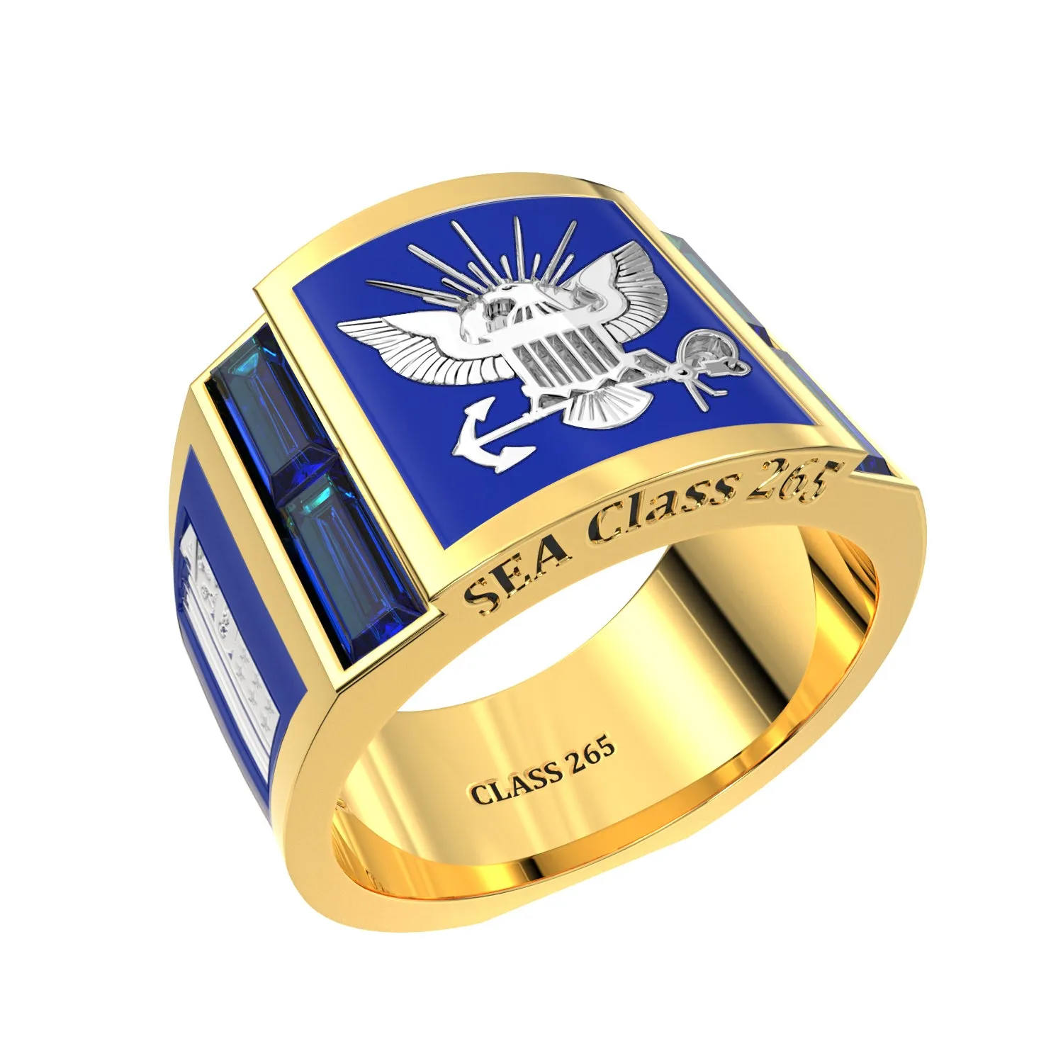 Men's or Ladies Customizable US Navy Senior Enlisted Academy Statement Class Ring CPO1893
