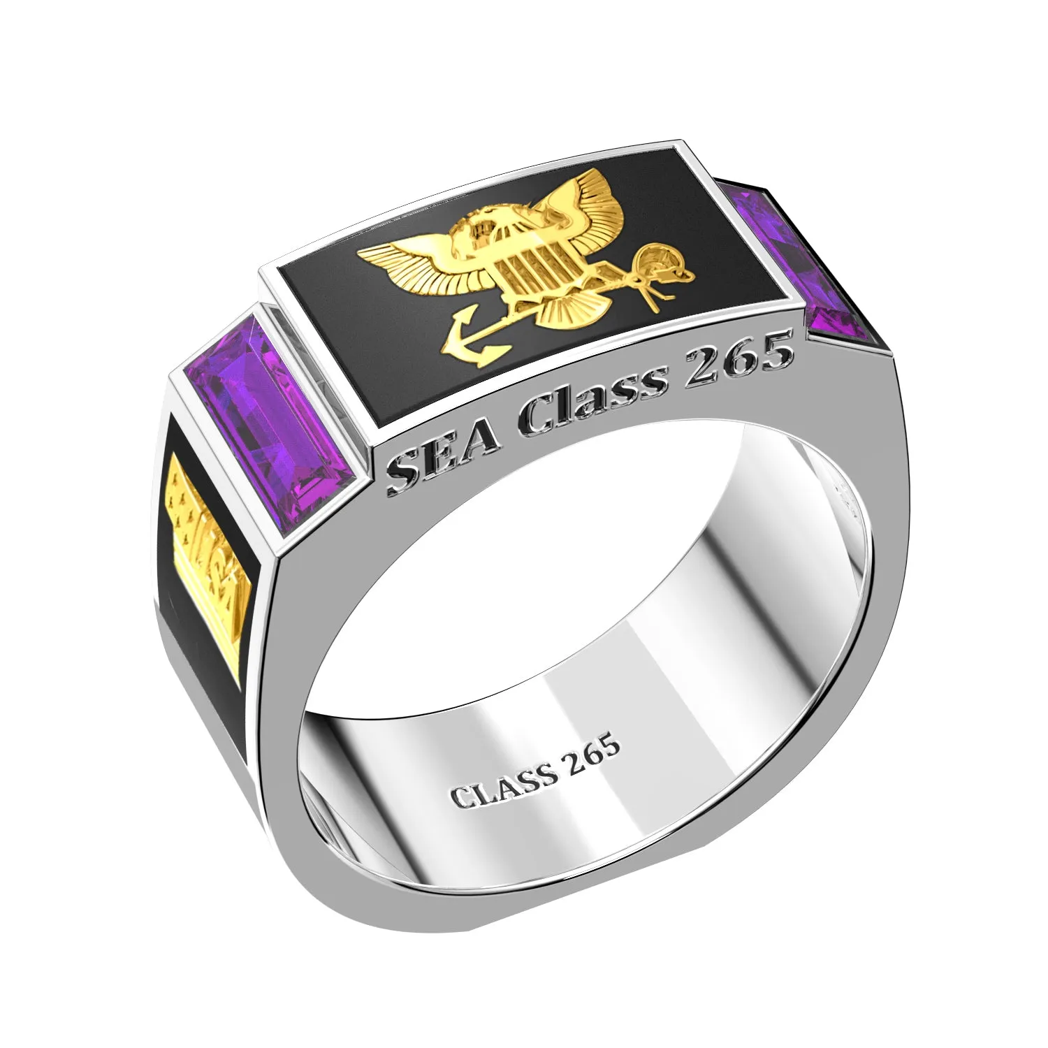 Men's or Ladies Customizable US Navy Senior Enlisted Academy Statement Class Ring CPO1893