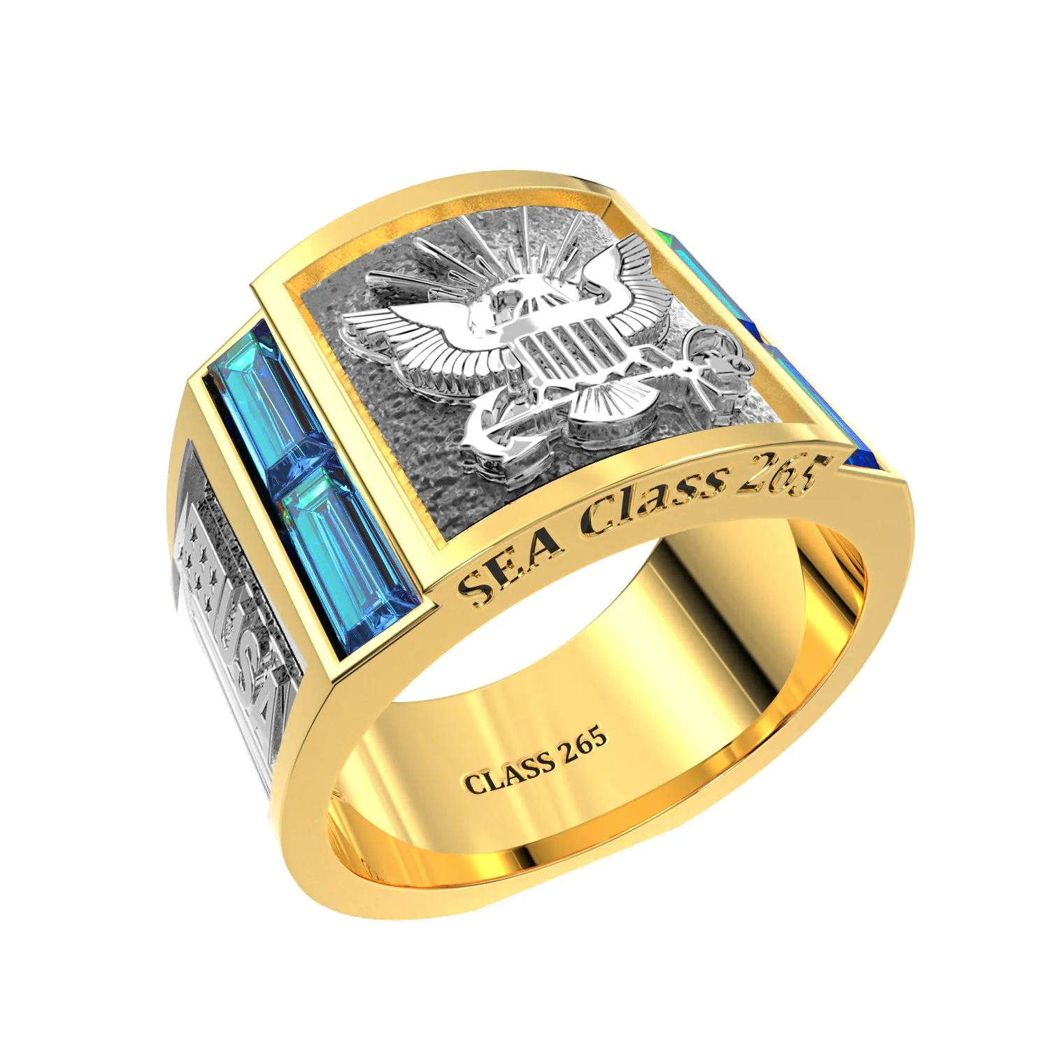 Men's or Ladies Customizable US Navy Senior Enlisted Academy Statement Class Ring CPO1893