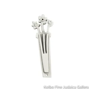 Mezuzah, Flowerpot Design in Pewter